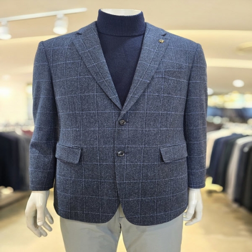 인디안 울혼방 누빔 빅체크 콤비자켓MAC-FFYW-9341