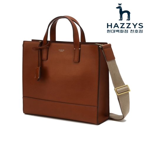 헤지스 ACC HJBA5E886W3 브라운 로고배색 가죽 토트백