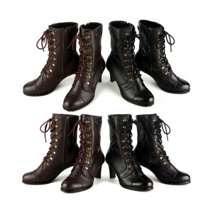 슈띠끄 고급 여성 맞춤 수제화 SM6754 앵클부츠 앵글 수제 워커 부츠 발목 레이스업 소가죽 가죽 여자 미들 하프