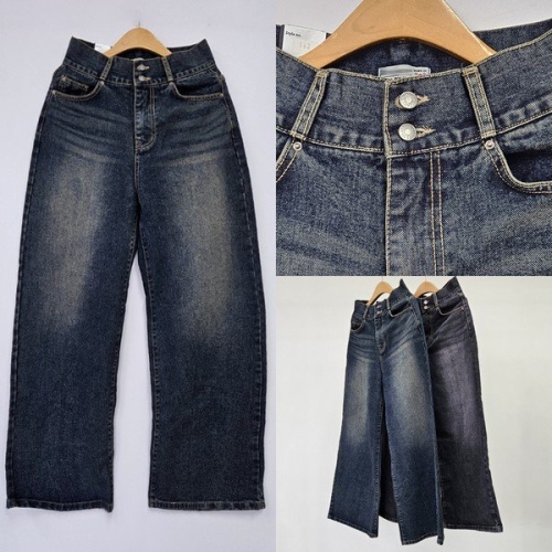 아이우먼 위쉬몰 LO 투버튼핀탁와이드팬츠162 T082H411 빅사이즈