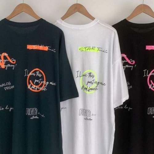 네온 반팔티 드로잉 오버 빅사이즈 307P628S