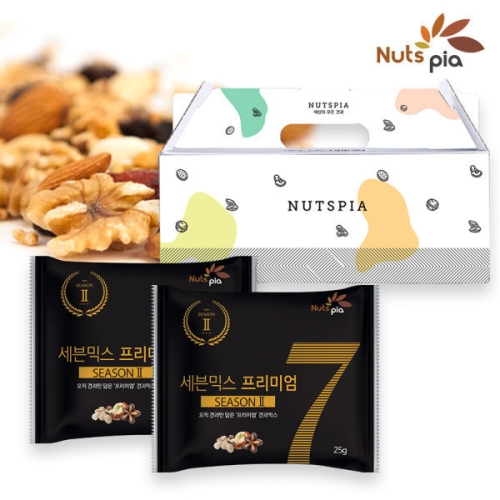 더원비앤에프  넛츠피아 세븐믹스 프리미엄 시즌2 선물세트 25g 50개입