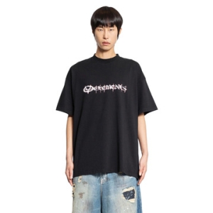 VETEMENTS H71 ua66tr650b black 남성 티셔츠 탑 반팔티 폴로티 로고 상의 나시 MAN BLACK T SHIRTS TA..