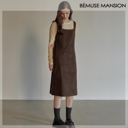 파슨스 비뮤즈맨션 Suede sleeveless dress Dark brown BE24WIOP001BR