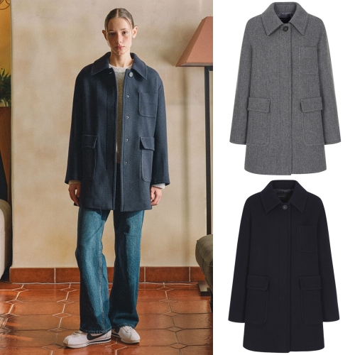 올리브데올리브 여성 울혼방 트윌 하프 맥코트 OW4WHA55