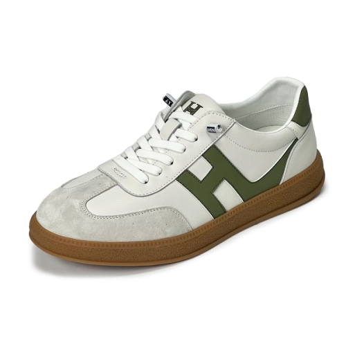 헨리메인 올리브 천연소가죽 밴딩 남성 스니커즈 3cm H24FOJMC402