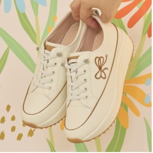 헨리메인 천연가죽 리본 키높이 여성 스니커즈 H24FOJWC435