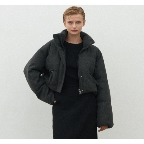 나인 여성 멜란지 하이 넥 크롭 패딩 JP- 552