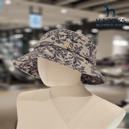 헤지스 뜨왈드주이 패턴 네이비 벙거지 모자 HILG4F014N2