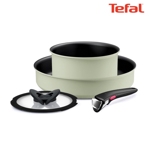 테팔  매직핸즈 크렘 드 피스타치오 4종 (팬24+냄비16+유리뚜껑16+손잡이)