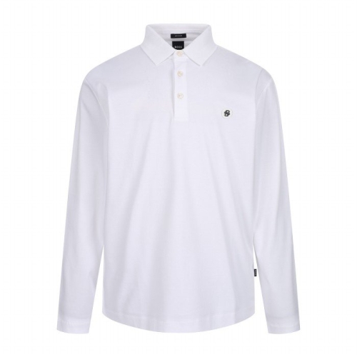 보스 B 모노그램 긴팔 폴로 셔츠 레귤러핏 50523917_100