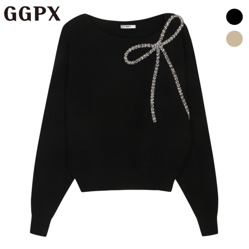 GGPX 큐빅 빅 리본 포인트 니트 GOBKP020F