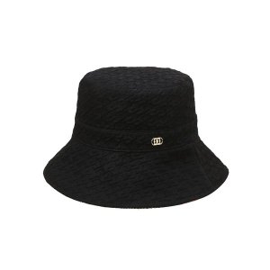 닥스 블랙 패턴 울 양면 벙거지 모자 DLHE4D907BK