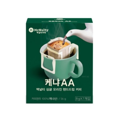 맥널티  케냐AA 핸드드립 원두커피 8g 7개입
