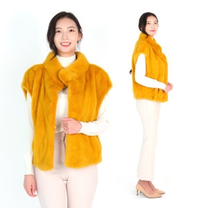 우진모피 WJ 코펜하겐퍼 휘메일풀스킨 밍크베스트 WVF1805 국내생산