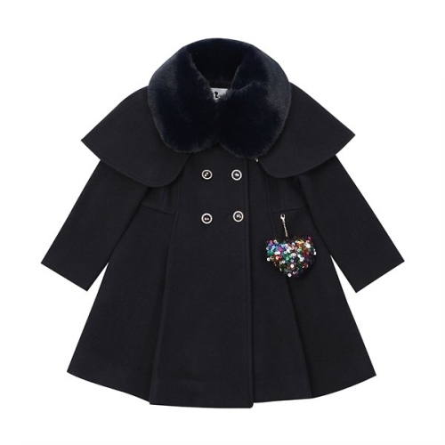 프렌치캣 네이비 주름 코트 Q36DBC030