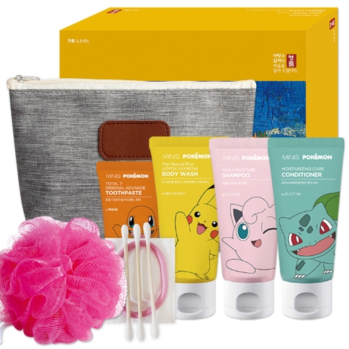 LG생활건강 미니스 포켓몬 회색 코튼 파우치 여행용세트 28호