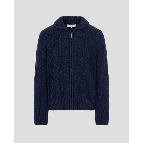 빈폴 레이디스 라쿤 혼방 아란 집업 카디건 네이비 BF4X5AC08R