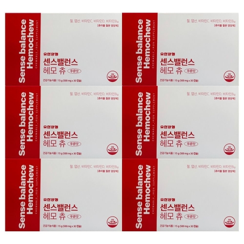 유한양행 센스밸런스 헤모 츄 푸룬맛 500mg 30정