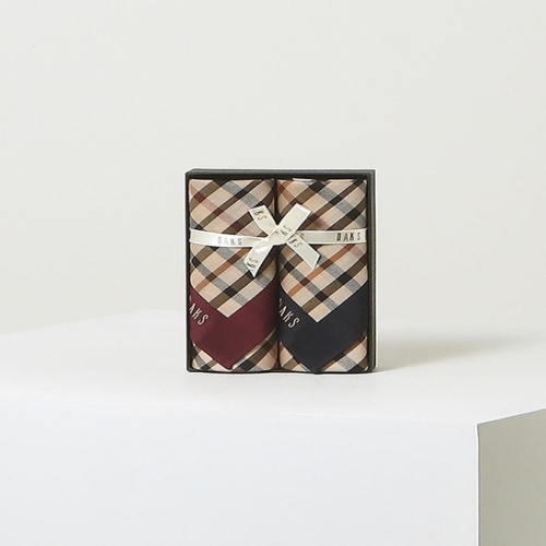 닥스 하우스체크 면 손수건 2종세트 DCHA5E001N2