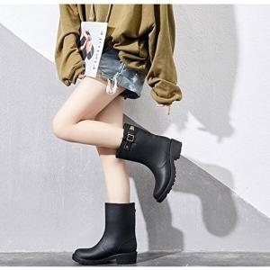 쉬크 캐주얼 럭셔리 버클 포인트 여성 롱 레인부츠_WF8E8E9