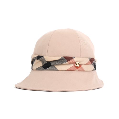 여성 닥스체크 주름 벙거지_DK47WBK003