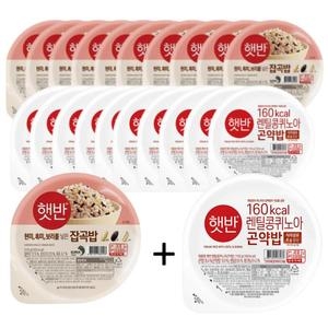 CJ제일제당  햇반 잡곡밥 210g 10개 + 렌틸콩 퀴노아 곤약밥 150g 10개
