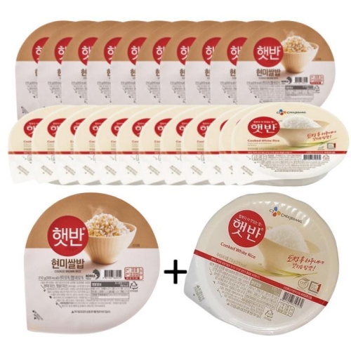 CJ제일제당  햇반 현미쌀밥 210g 10개 + 백미 210g 12개
