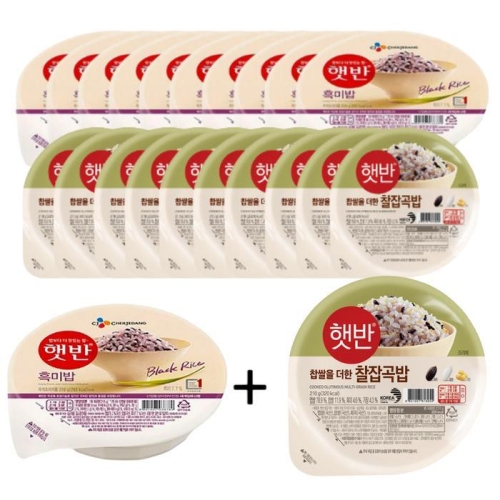 CJ제일제당  햇반 흑미밥 210g 10개 + 매일찰잡곡밥 210g 10개