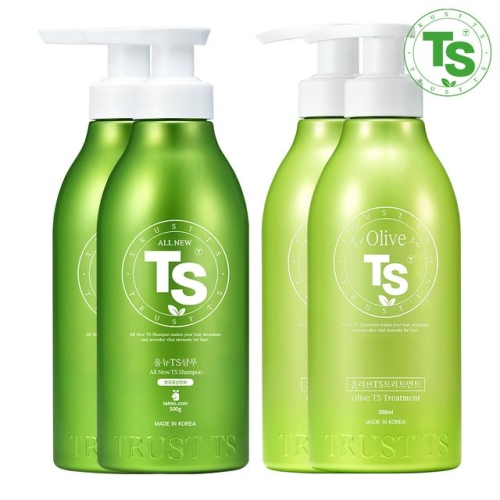 올뉴 TS 샴푸 500g 2개+올리브 TS 트리트먼트 500ml 2개 4종세트