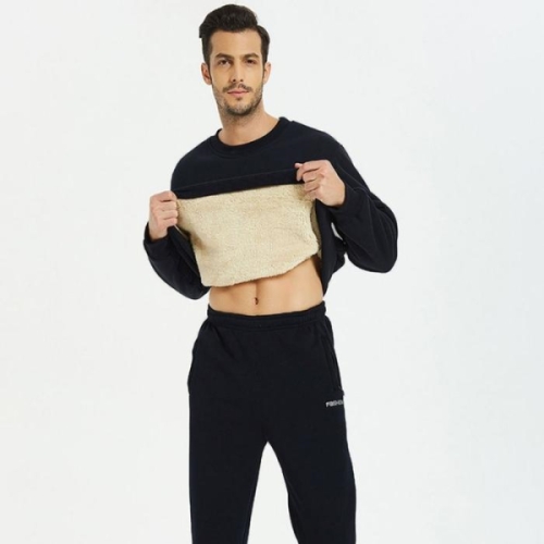 라일리 Rly 남자 블랙 겨울 퍼 안감 보온 기모티셔츠 라운드넥 25449113