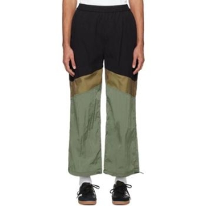 윈 햄린 블랙 카키 쉐브론 트랙 팬츠 241401M190000