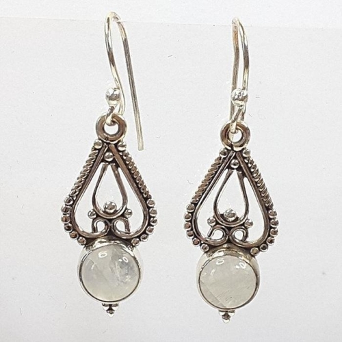 블루케이  실버925 엔틱문스톤 원석 귀걸이241108-08