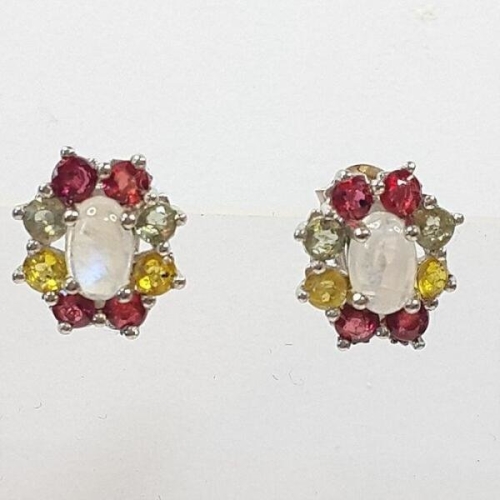 블루케이  문스톤 팬시사파이어원석 귀걸이241108-10