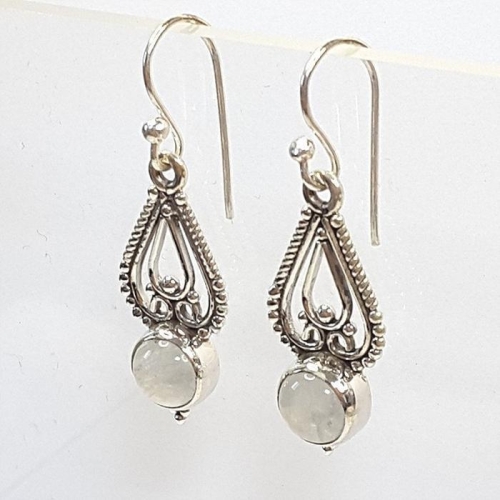 블루케이  실버925 엔틱문스톤 원석 귀걸이241108-09