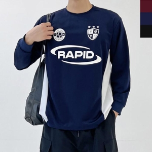 라일리 Rly 남성 스포티 축구 레터링 긴팔 티셔츠 1P 커플 유니폼 25445413
