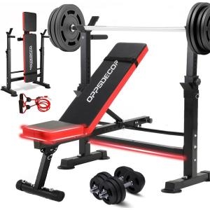 코멧 홈 짐 WJZB916 탈착식 풋 캐치 접이식 근력 트레이닝이 포함된 스쿼트 랙 조절식 벤치 프레스 세트가 OPSDE