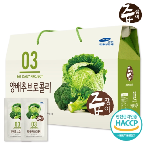 케이에프한국자연농산 즙쟁이 양배추브로콜리즙 90ml 30포