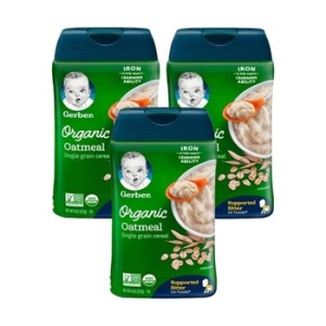 거버 1단계 오가닉 오트밀 싱글 그레인 시리얼 227g (해외구매)