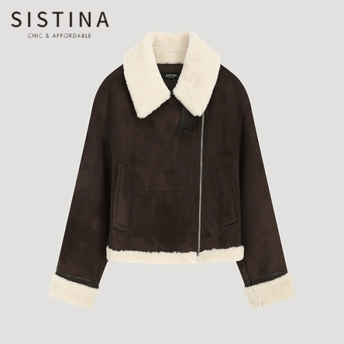시스티나 여성 스웨이드 집업 무스탕 자켓 AWUJKO41030