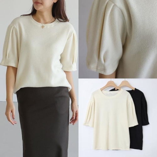 위쉬몰 LY 포근나른주름퍼프반팔티 T307H411 빅사이즈