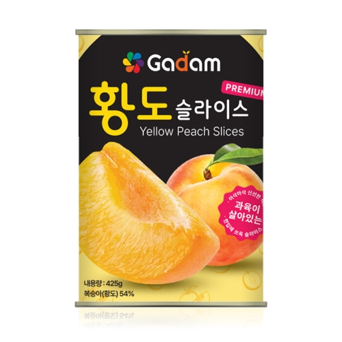 아주쿡  가담 황도 슬라이스 425g