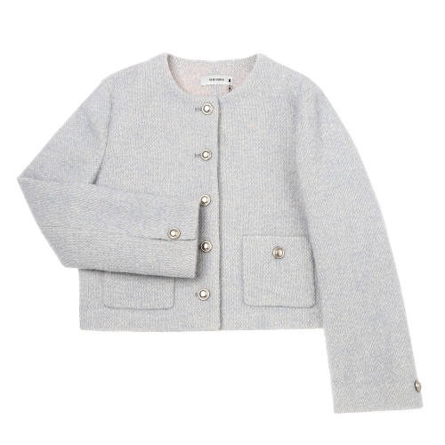 쉬즈미스 여성 울 블렌드 라운드넥 트위드 자켓 SWWJKO41020