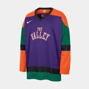 나이키  NBA 피닉스 선스 시티 에디션 맨즈 라이프 저지 Purple/Green FZ0353-504