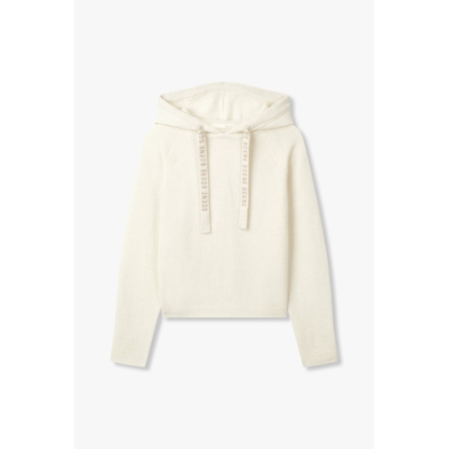 지컷 레터링 스트링 후드 니트 풀오버 7255150106