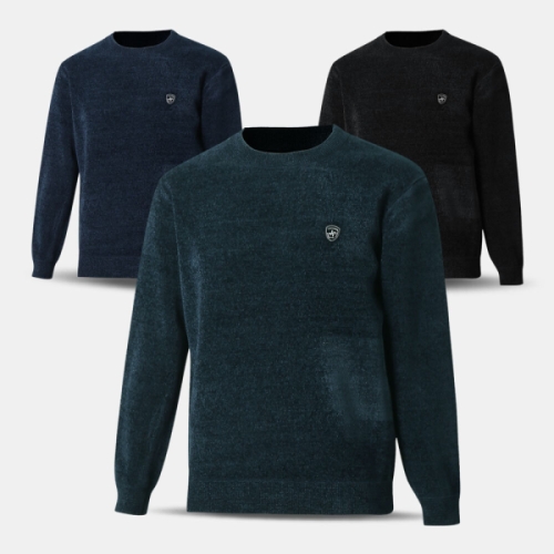 아즈바이 남성 기모 벨로아 라운드 니트 티셔츠 YDNT01 겨울