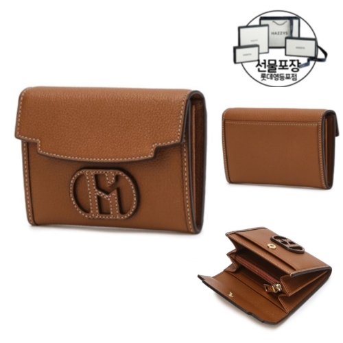 헤지스 H패치 소가죽 플랩 카드지갑 HIHO5E540W2