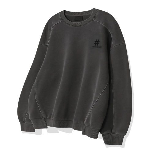 피그먼트 빈트릴 빈트릴 해시태그 맨투맨 챠콜 BA244RM004CH 612123_BA244RM004CH