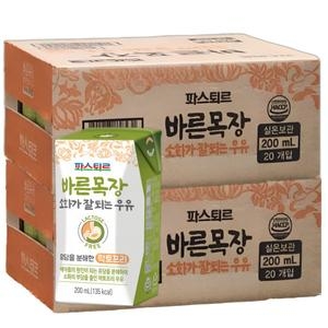 파스퇴르 무항생제 바른목장 소화가 잘되는 우유 200ml