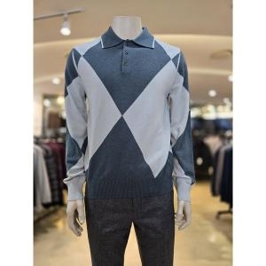 인디안 아가일 패턴 에리 니트티 MNU-BPYW-A201